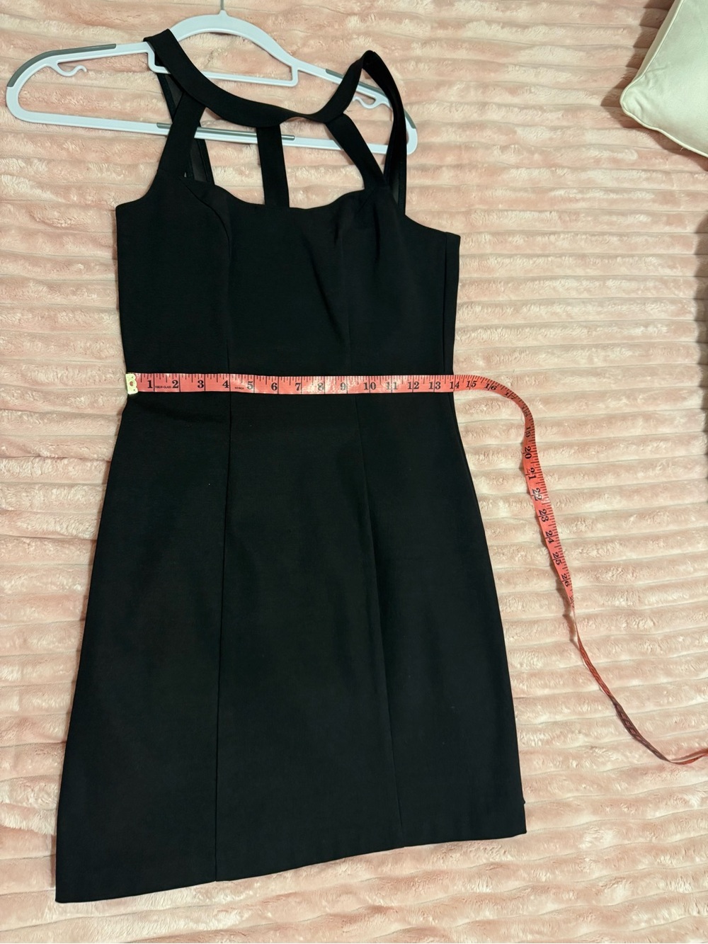 Vintage Cache Black Bodycon Cocktail Dress S Made in USA Rayon Acetate Lycra Lit - Picture 7 of 8